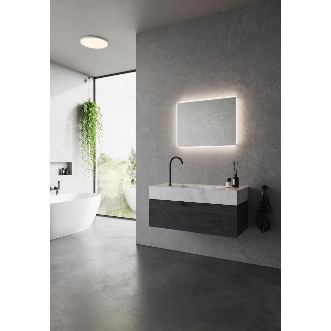 Nordlux Dovina Rectangular Mirror Wall Light Clear - Image 2