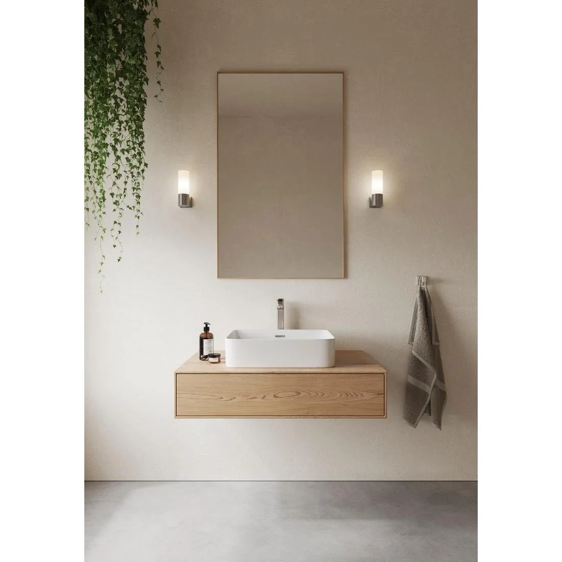 Nordlux Tangens Single Indoor Wall Light Brushed Steel - Image 2