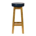 Everyday Wessex Weathered Oak High Stool with Bison Midnight Seat (2 Pack) - Image 1