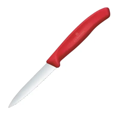 Victorinox Swiss Classic Paring Knife Wavy Pointed Tip Red 19cm