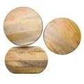 Olympia Mango Wood Round Display Stand with Legs 300x80mm - Image 2