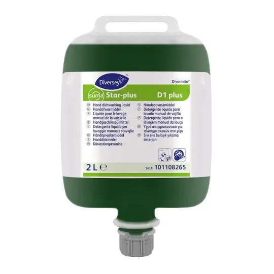 Diversey Suma Star-Plus D1 Divermite Dishwashing Liquid 2Ltr