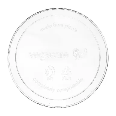 Vegware Round PLA Deli Pot Lids - Fits 8-32oz Pots (500 Pack)