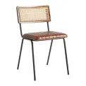 Savanna Leather Side Chair Pecan Brown - Image 1
