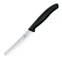 Victorinox Swiss Classic Tomato & Table Knife Wavy Black 11cm (6 Pack) - Image 1