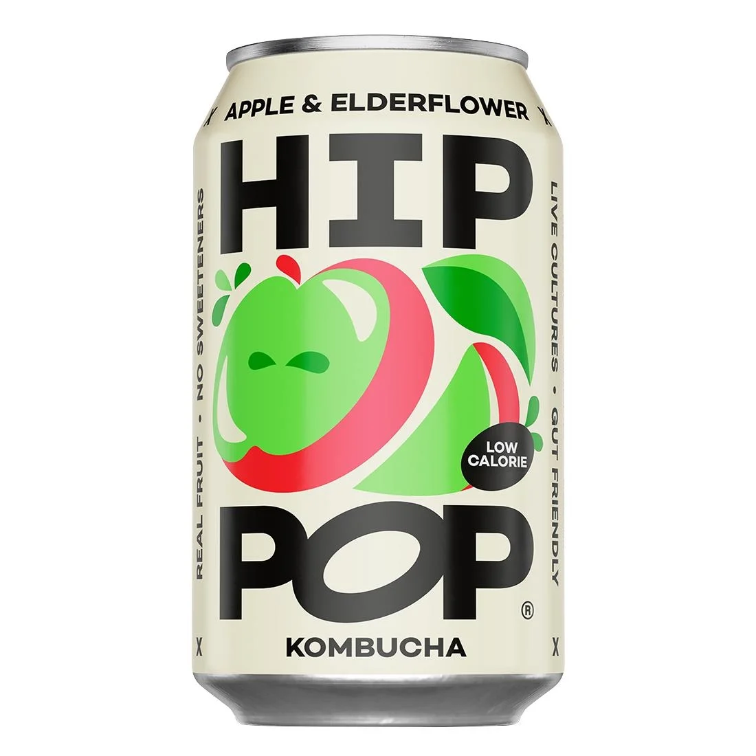 Hip Pop Kombucha Apple & Elderflower 330ml (12 Pack) - Image 1