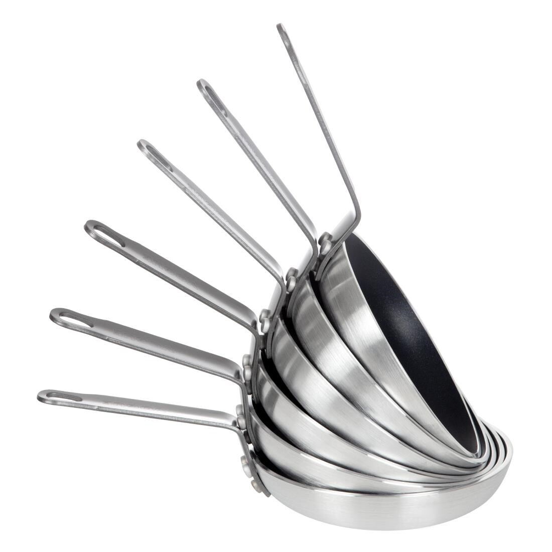 Pack of 6 Vogue Non-Stick Platinum Frypans, 3 Times Coated Teflon, Scratch Resistant