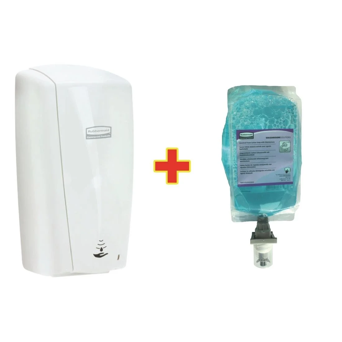 Rubbermaid AutoFoam Dispenser and 4 Perfumed Foam Hand Soaps 1.1Ltr - Image 1