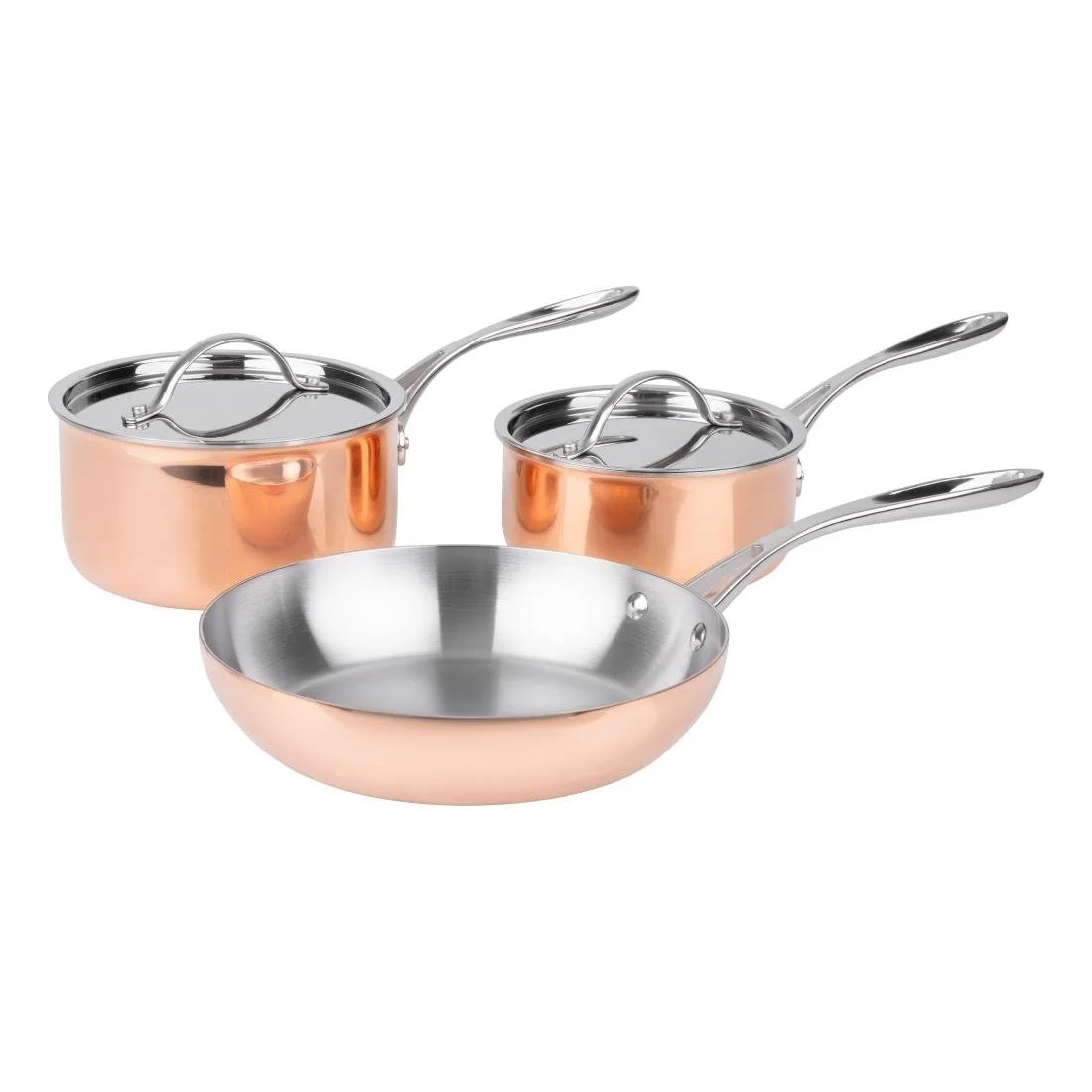 Vogue Cook Like A Pro 3-Piece Tri-Wall Copper Cookware Set - Image 1