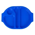 Kristallon Plastic Food Compartment Tray Large Blue - Image 1