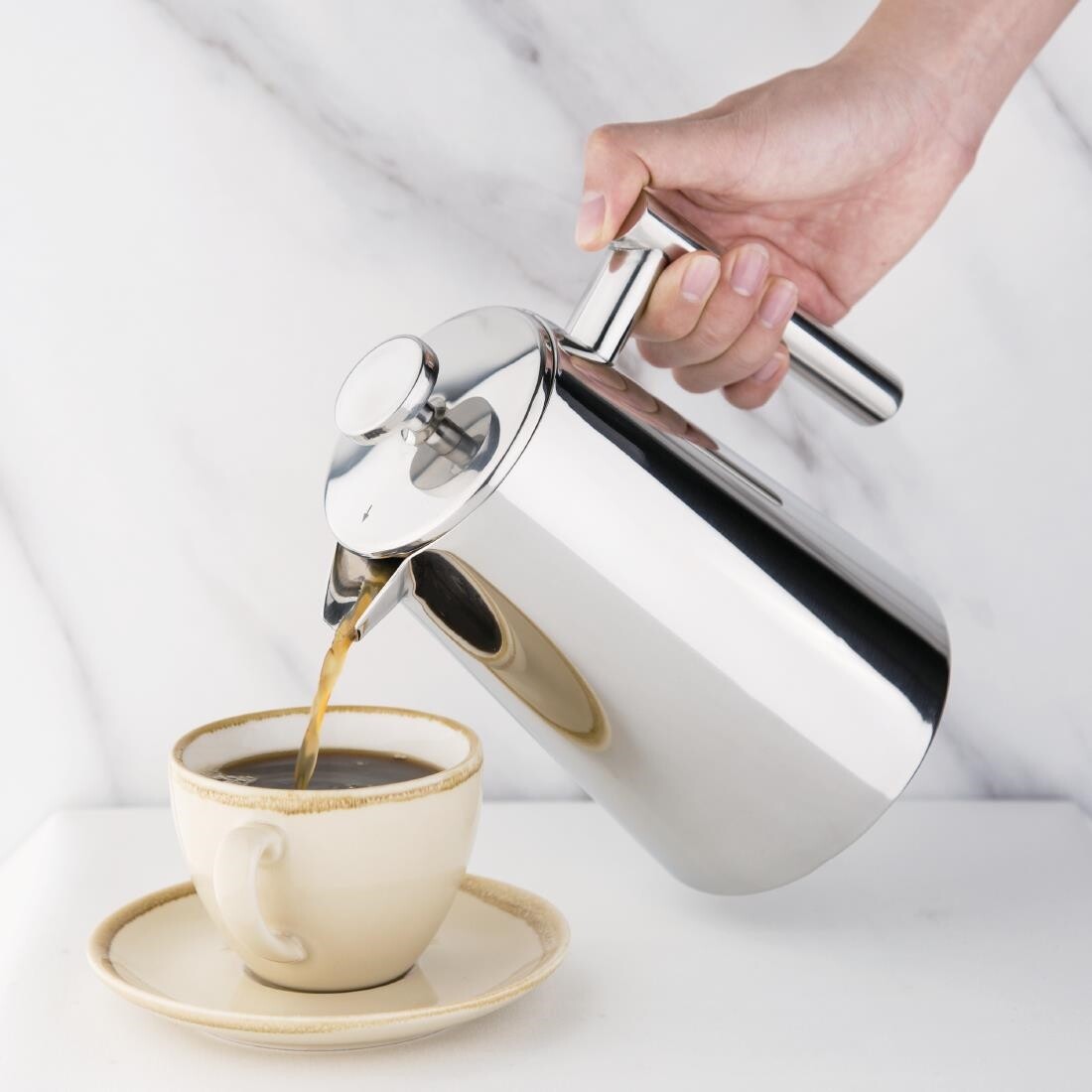 Olympia Insulated Stainless Steel Cafetiere 6 Cup