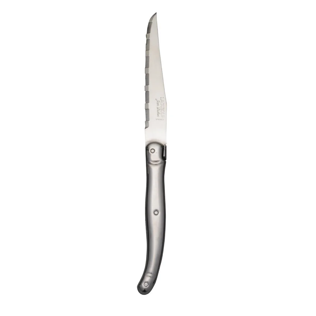 Laguiole Serrated Steak Knife Stainless Steel Handle (6 Pack) - Image 1