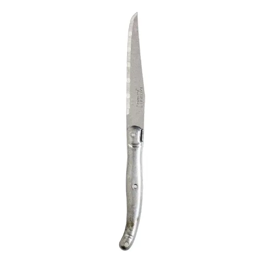 Laguiole Serrated Steak Knives Vintage Stainless Steel Handle (6 Pack)