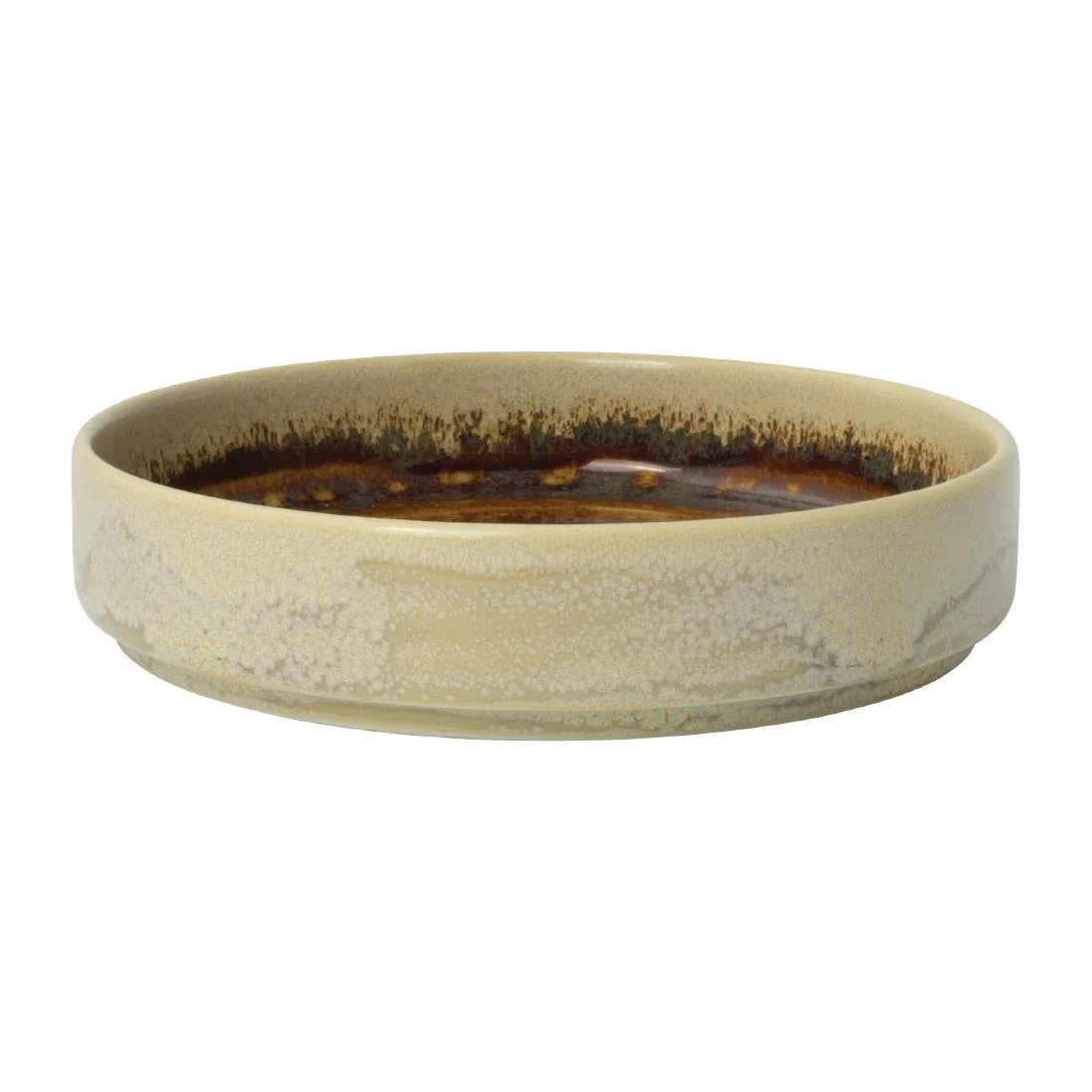 Steelite Aurora Vesuvius Amber Round Stacking Trays 135mm (12 Pack) - Image 1