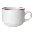Steelite Bead Maroon Band Stacking Cups 200ml (12 Pack) - Image 1