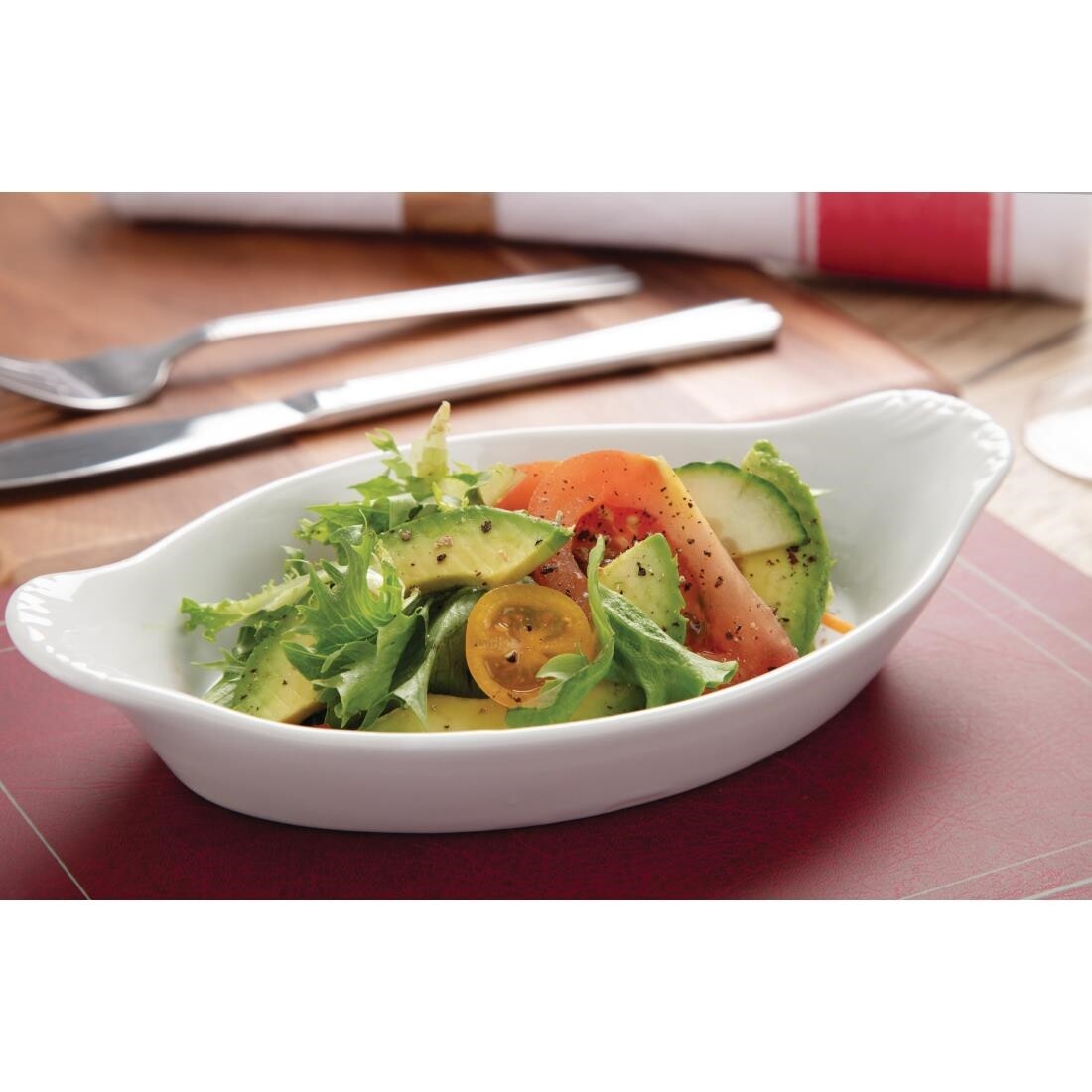 Olympia Whiteware Oval Eared Dishes 204mm