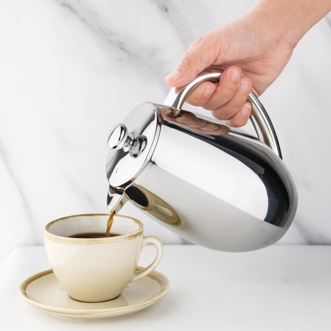 Olympia Insulated Mirror Finish Cafetiere 6 Cup