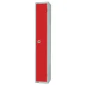 Elite Single Door Coin Return Locker with Sloping Top Red
