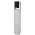 Elite Four Door Electronic Combination Locker with Sloping Top Grey - Image 1