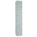 Elite Six Door Electronic Combination Locker with Sloping Top Grey - Image 1