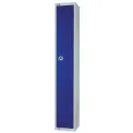 Elite Single Door Coin Return Locker with Sloping Top Blue