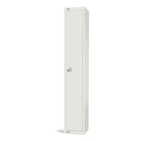Elite Single Door Padlock Locker White