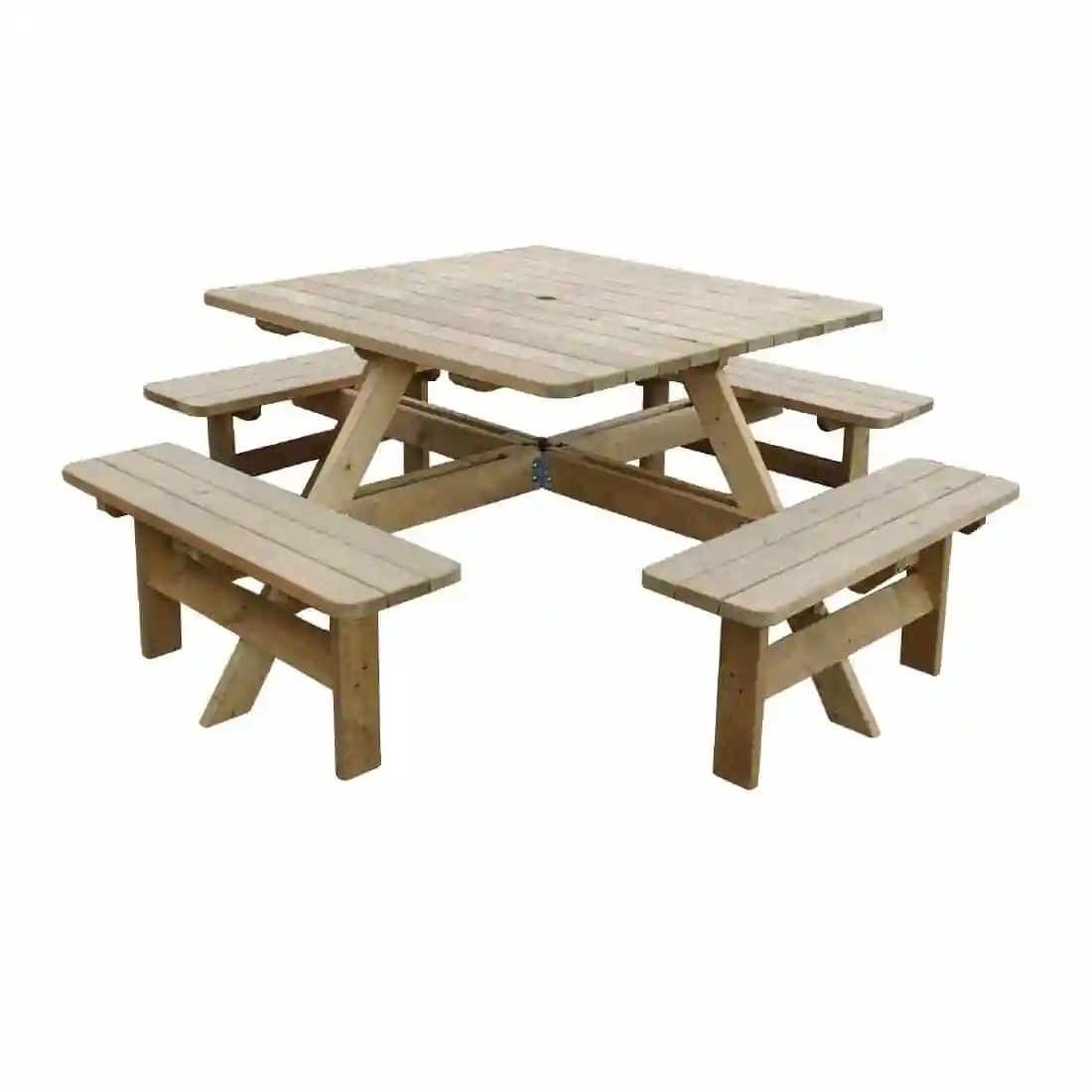 Rowlinson Square Wooden Picnic Table 6.5ft - Image 1
