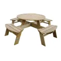 Rowlinson Round Wooden Picnic Table 6.5ft - Image 1