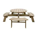 Rowlinson Round Wooden Picnic Table 6.5ft - Image 2