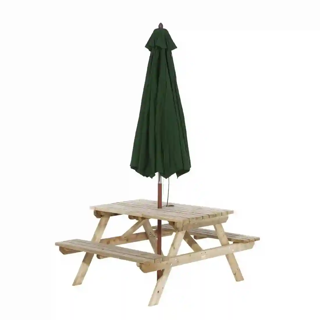 Rowlinson Picnic Table 5ft With Green Parasol 2.7m - Image 2