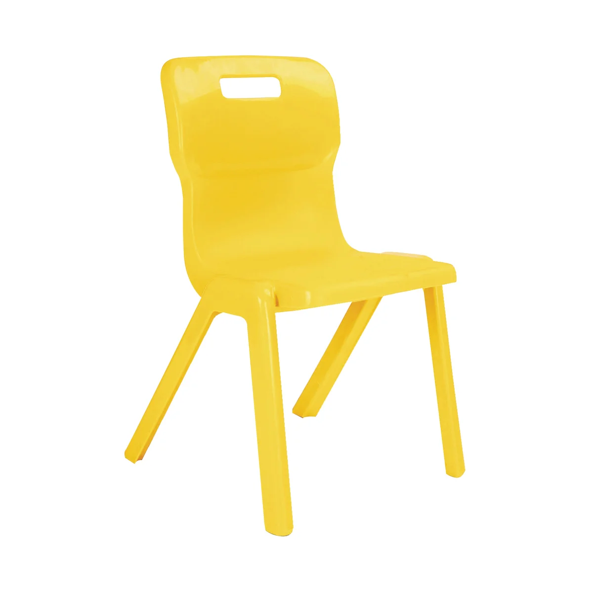 Titan One Piece Classroom Chair 482x510x829mm Yellow KF72178 - Image 1