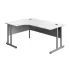 5 Star Modara Twin Upright Left Hand Radial Desk 1600x1200x730mm White/Silver KF800277