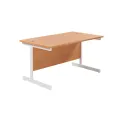 Jemini Single Rectangular Desk 1400x800x730mm Beech/White KF801189 - Image 1