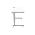 Astin Rectangular Single Upright Cantilever Desk 1200x600x730mm Arctic White/Silver KF803507 - Image 2