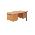 5 Star Modara Rectangular Desk with 2 and 3 Drawer Fixed Pedestal 1500x750x730mm Beech KF838379 - Image 1