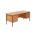 5 Star Modara Rectangular Desk with 2 and 3 Drawer Fixed Pedestal 1800x750x730mm Beech KF838755 - Image 1