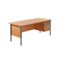 5 Star Modara Rectangular Desk with 3 Drawer Fixed Pedestal 1800x750x730mm Beech KF838805 - Image 1