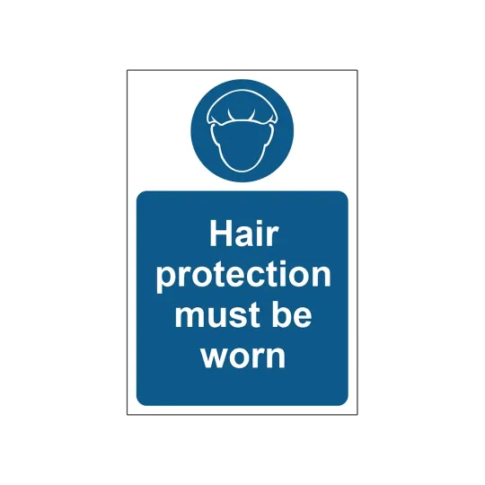 MyCafe Hair Protection Must Be Worn Sign Self Adhesive Vinyl 200x300mm MYC10683