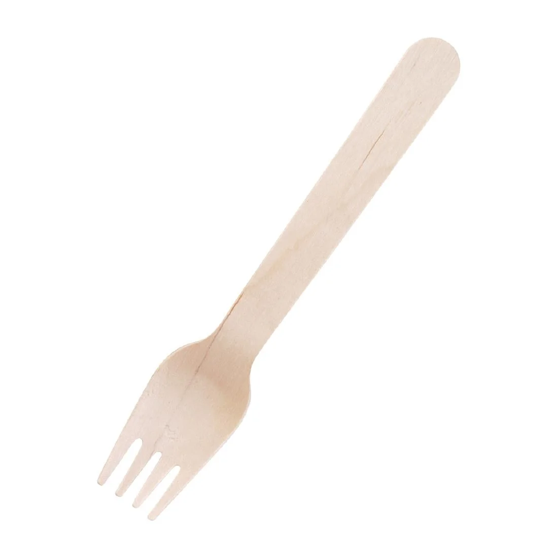 Fiesta Compostable Disposable Wooden Forks (Pack of 100) - Image 1