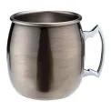 Beaumont Antique Brass Plated Curved Moscow Mule Mug 500ml - Image 1