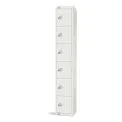 Elite Six Door Coin Return Locker White - Image 1
