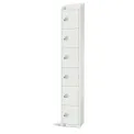Elite Six Door Coin Return Locker with Sloping Top White - Image 1