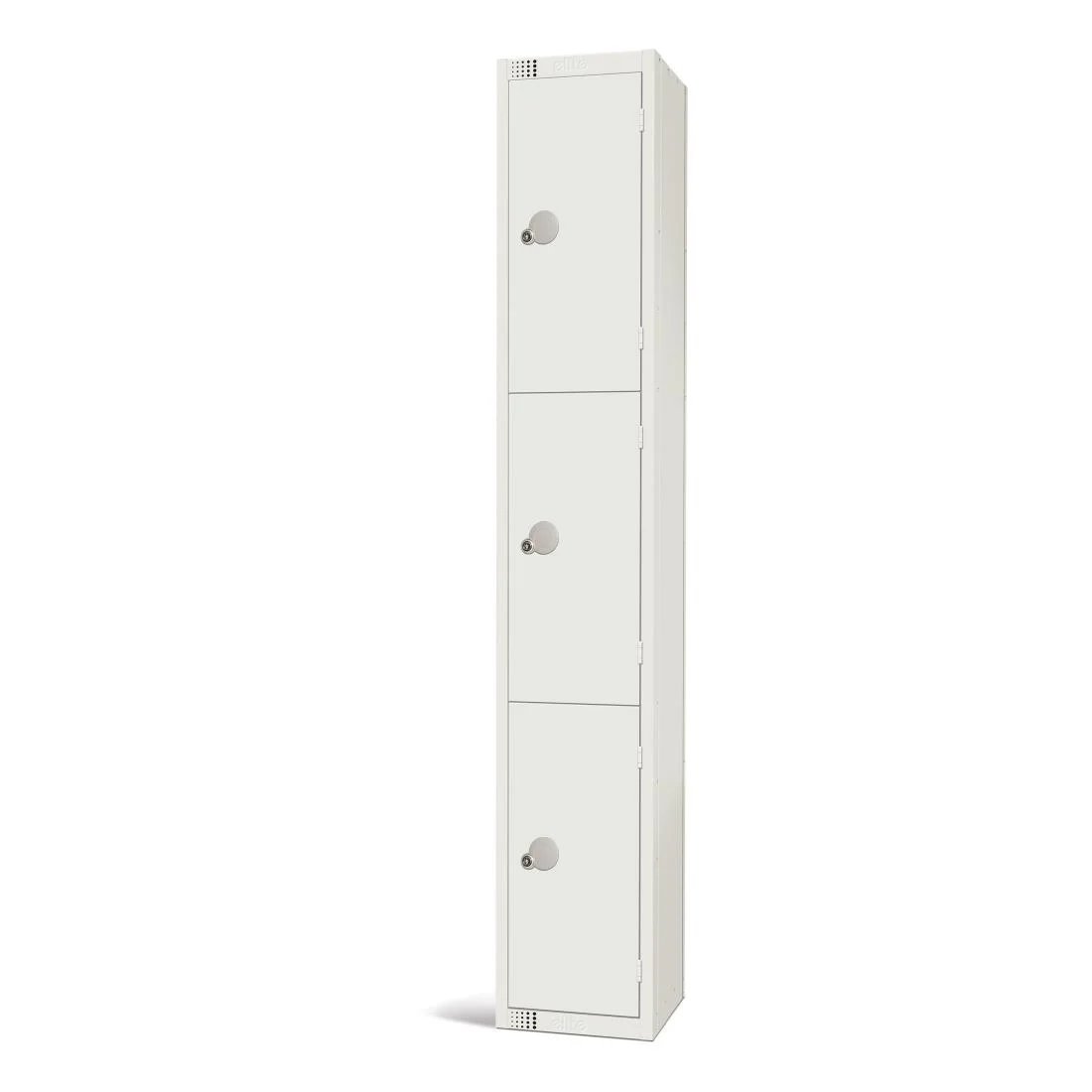 Elite Three Door Coin Return Locker White - Image 1
