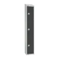 Elite Three Door Electronic Combination Locker with Sloping Top Graphite Grey - Image 1