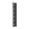 Elite Six Door Coin Return Locker with Sloping Top Graphite Grey - Image 1