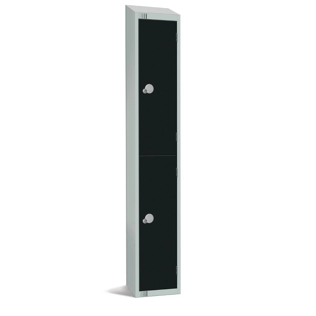 Elite Double Door Padlock Locker with Sloping Top Black - Image 1