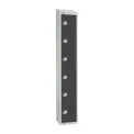 Elite Six Door Coin Return Locker with Sloping Top Graphite Grey - Image 1