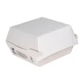 Notpla 5" Clamshell Burger Boxes - White (200 Pack) - Image 1