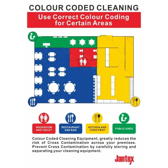 Jantex Colour Coded Cleaning Sign - Self-Adhesive (UK)