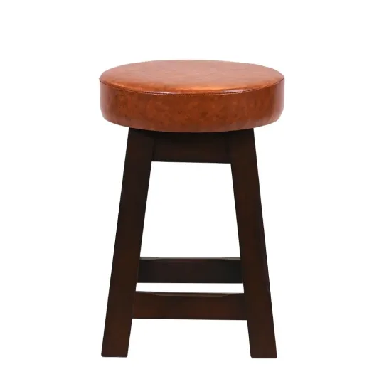 Everyday Wessex Dark Walnut Low Stool with Bison Tan Seat (2 Pack)